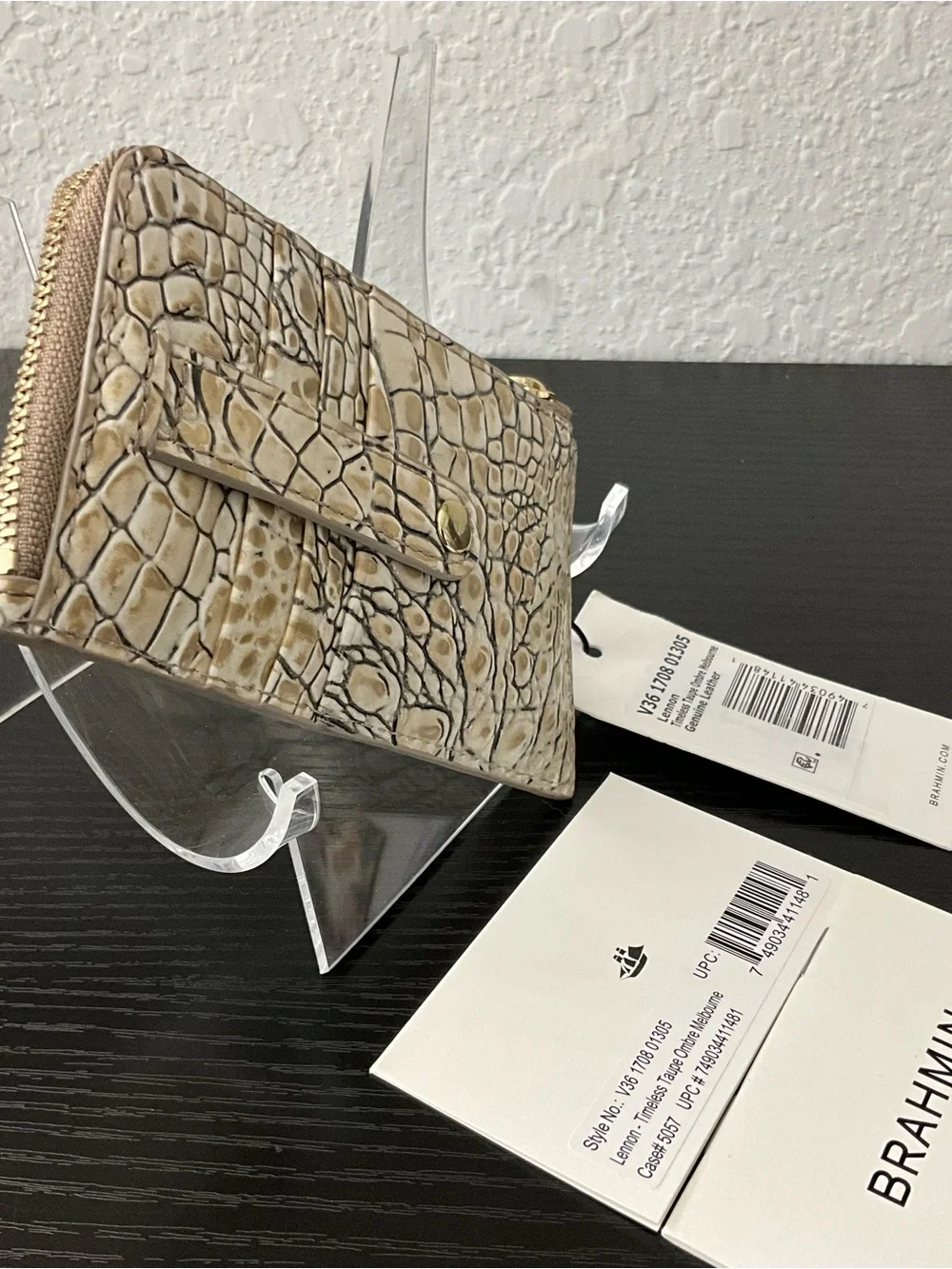 Brahmin Lennon TIMELESS TAUPE MELBOURNE Card / Coin Wallet